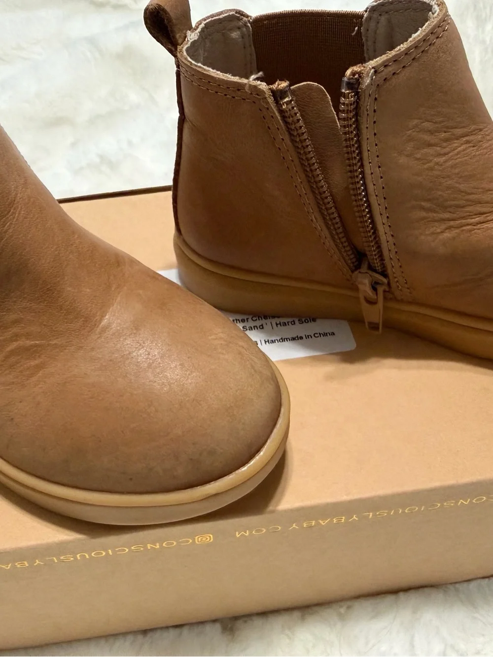 Sand Leather Chelsea Boots for Kids